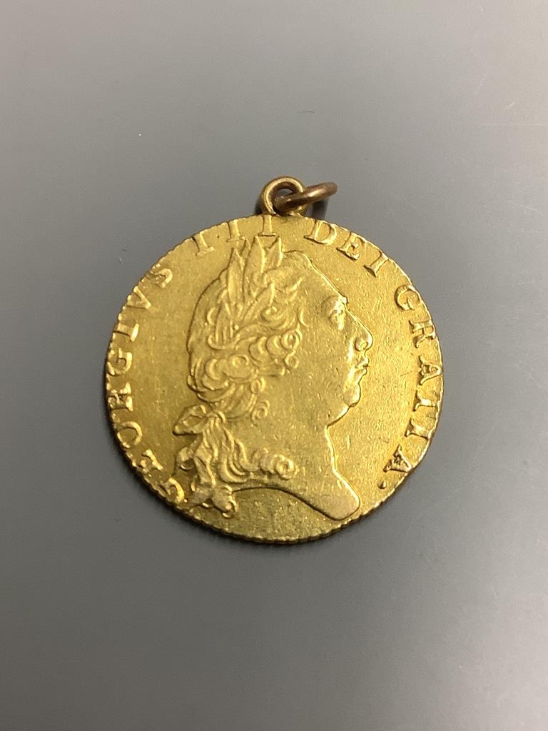 A George III 1798 gold spade guinea, now with pendant mount